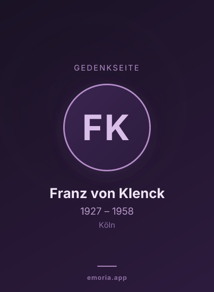 Gedenkportrait von Franz von Klenck