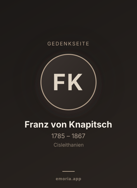 Gedenkportrait von Franz von Knapitsch