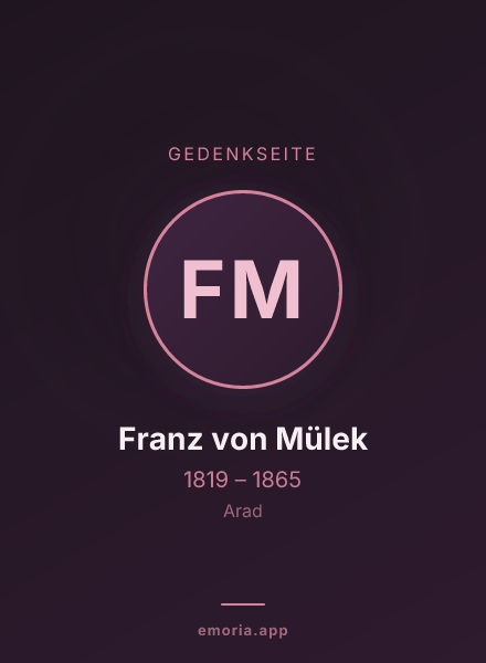 Gedenkportrait von Franz von Mülek