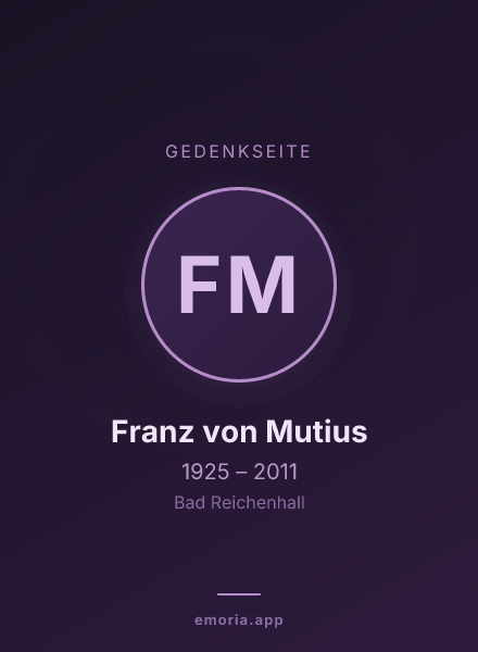 Gedenkportrait von Franz von Mutius