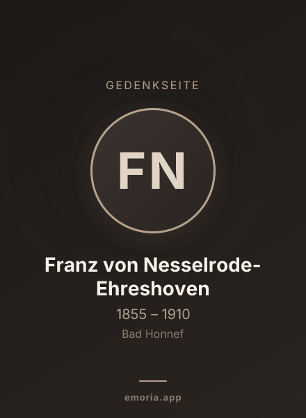 Gedenkportrait von Franz von Nesselrode-Ehreshoven