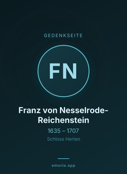 Gedenkportrait von Franz von Nesselrode-Reichenstein