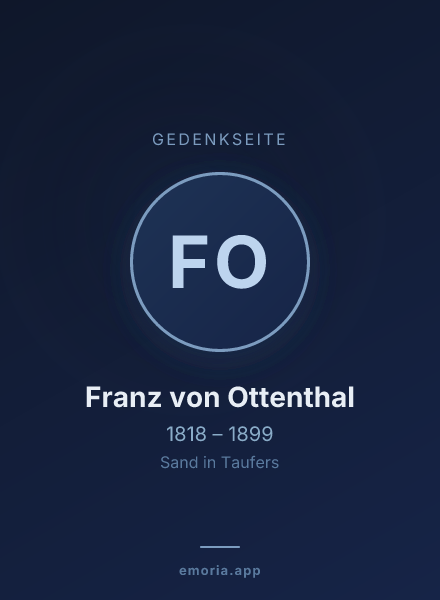 Gedenkportrait von Franz von Ottenthal