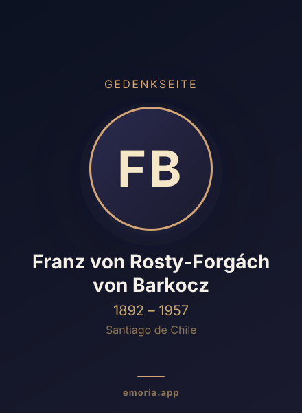 Gedenkportrait von Franz von Rosty-Forgách von Barkocz