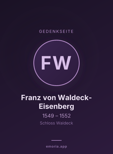 Gedenkportrait von Franz von Waldeck-Eisenberg