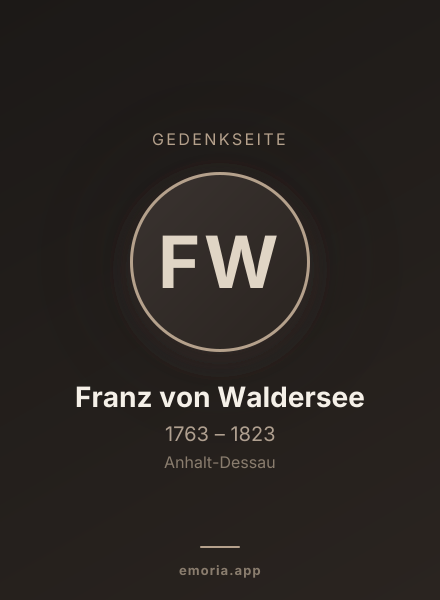 Gedenkportrait von Franz von Waldersee
