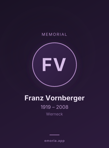 Memorial portrait of Franz Vornberger