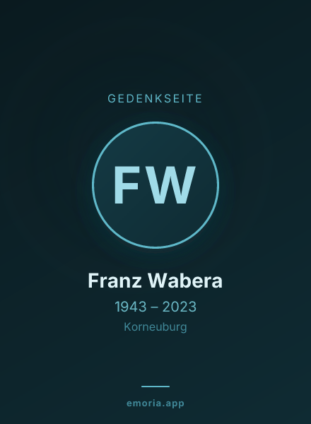 Gedenkportrait von Franz Wabera