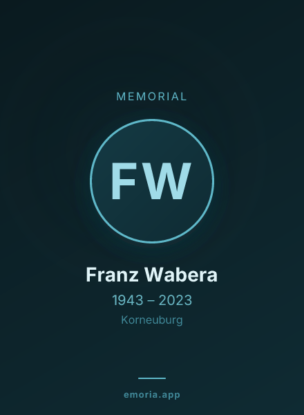 Memorial portrait of Franz Wabera
