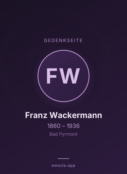 Gedenkportrait von Franz Wackermann