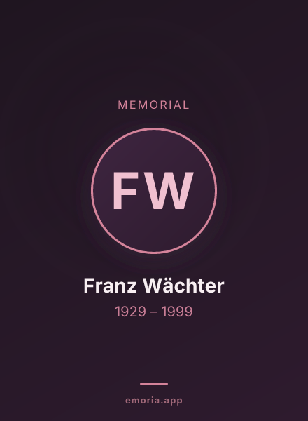 Memorial portrait of Franz Wächter