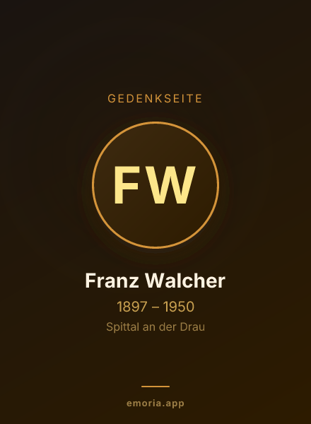 Gedenkportrait von Franz Walcher