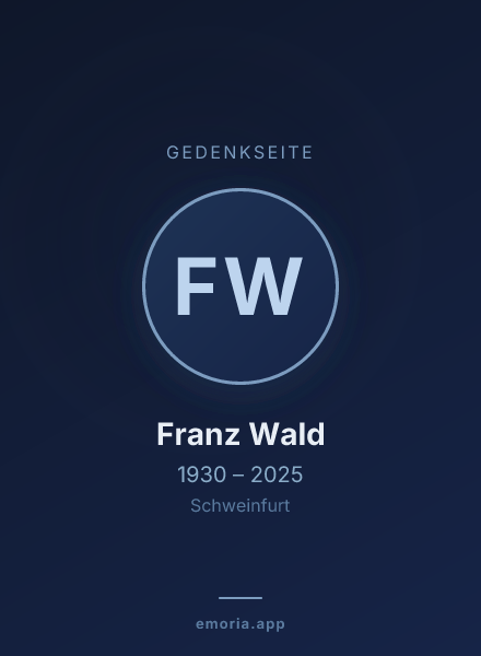 Gedenkportrait von Franz Wald