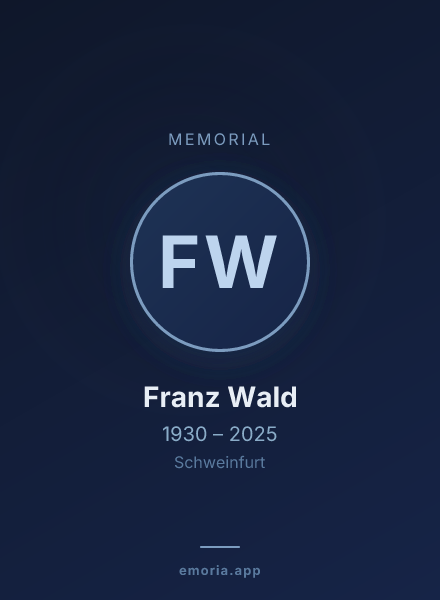 Memorial portrait of Franz Wald