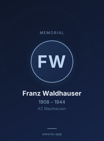 Memorial portrait of Franz Waldhauser