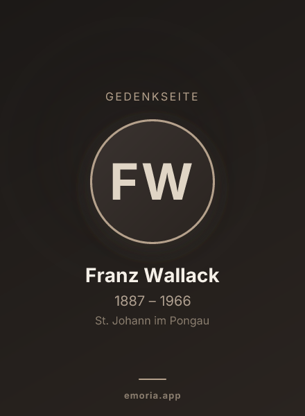 Gedenkportrait von Franz Wallack