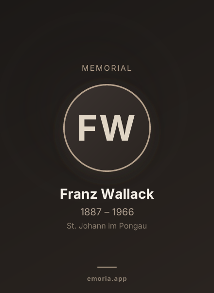 Memorial portrait of Franz Wallack