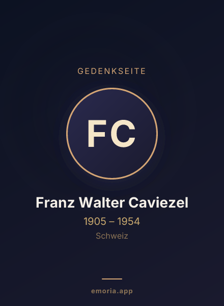 Gedenkportrait von Franz Walter Caviezel