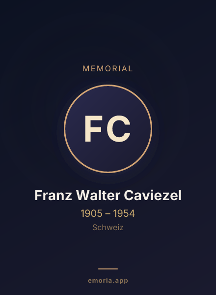 Memorial portrait of Franz Walter Caviezel