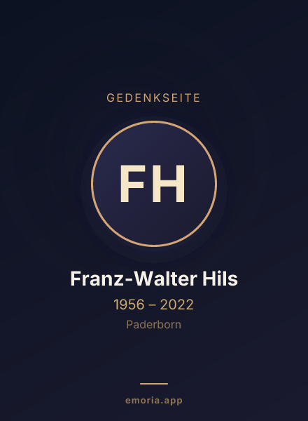 Gedenkportrait von Franz-Walter Hils