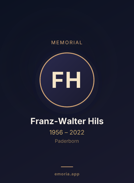 Memorial portrait of Franz-Walter Hils