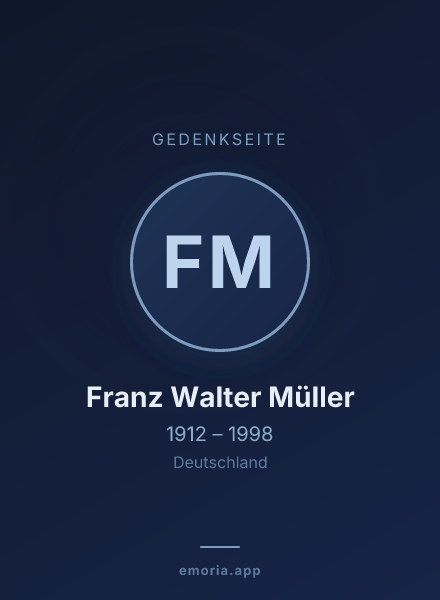 Gedenkportrait von Franz Walter Müller