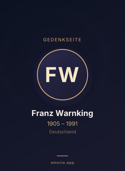 Gedenkportrait von Franz Warnking