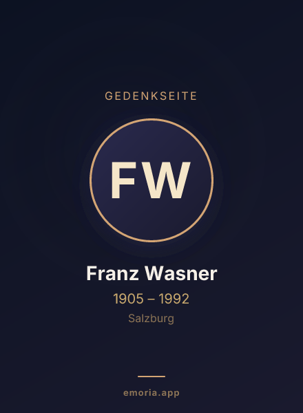 Gedenkportrait von Franz Wasner