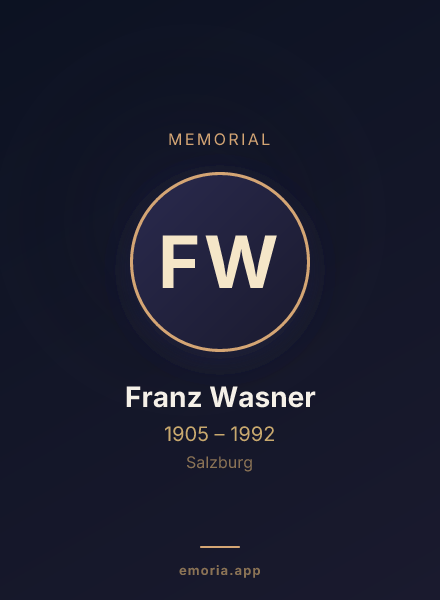 Memorial portrait of Franz Wasner