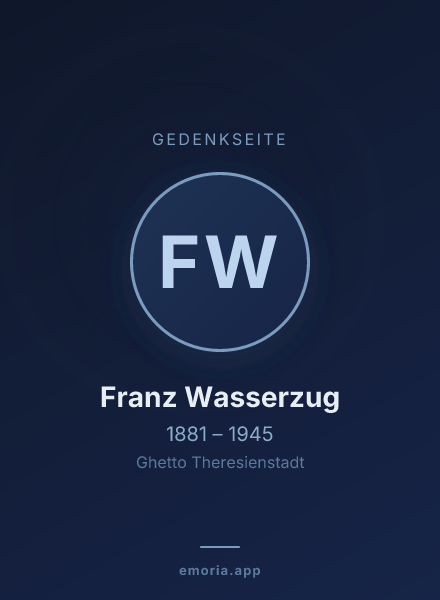 Gedenkportrait von Franz Wasserzug