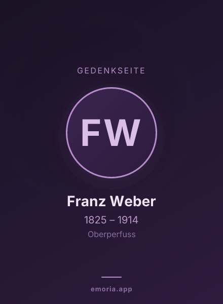 Gedenkportrait von Franz Weber