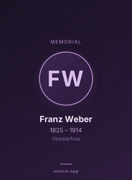 Memorial portrait of Franz Weber