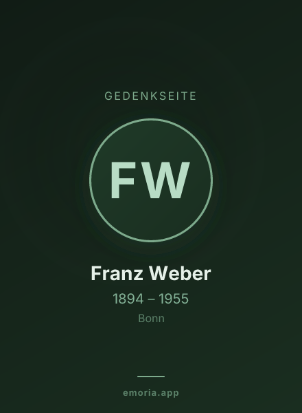 Gedenkportrait von Franz Weber