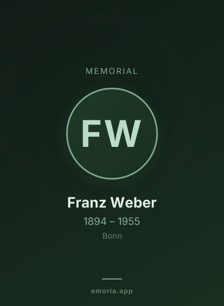 Memorial portrait of Franz Weber