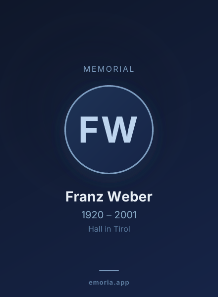 Memorial portrait of Franz Weber