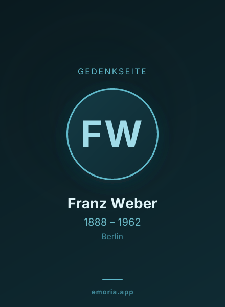 Gedenkportrait von Franz Weber