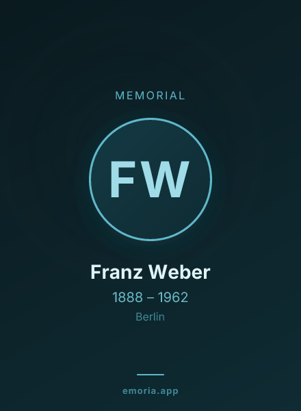 Memorial portrait of Franz Weber
