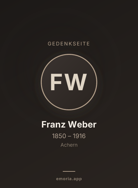 Gedenkportrait von Franz Weber