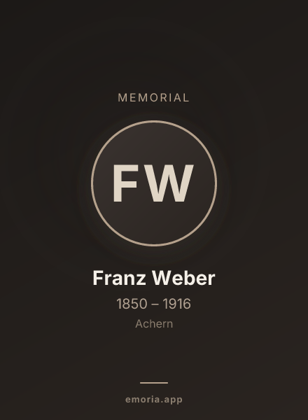 Memorial portrait of Franz Weber