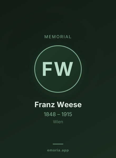 Memorial portrait of Franz Weese