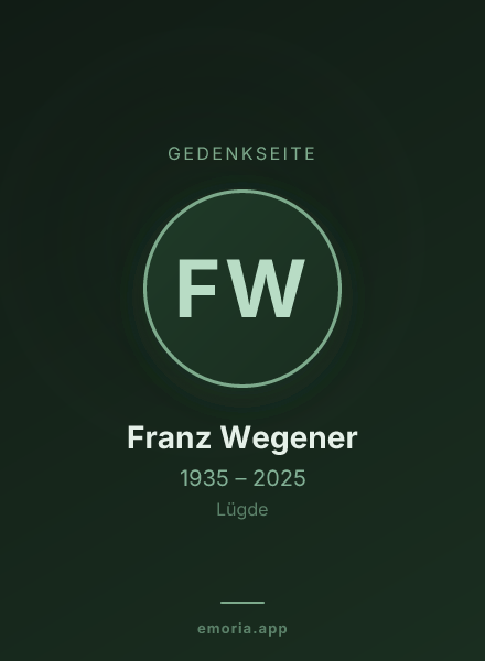 Gedenkportrait von Franz Wegener