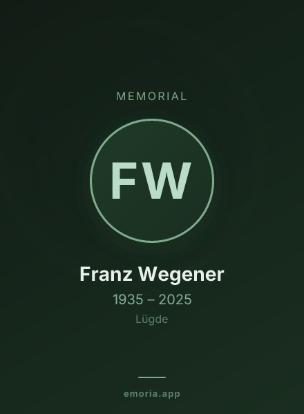 Memorial portrait of Franz Wegener