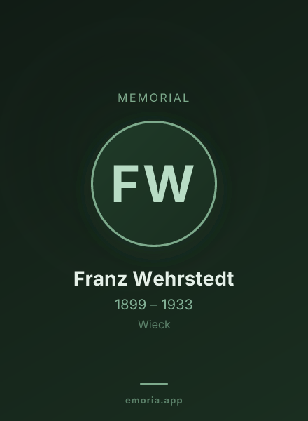 Memorial portrait of Franz Wehrstedt