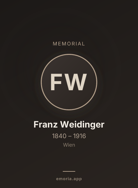 Memorial portrait of Franz Weidinger