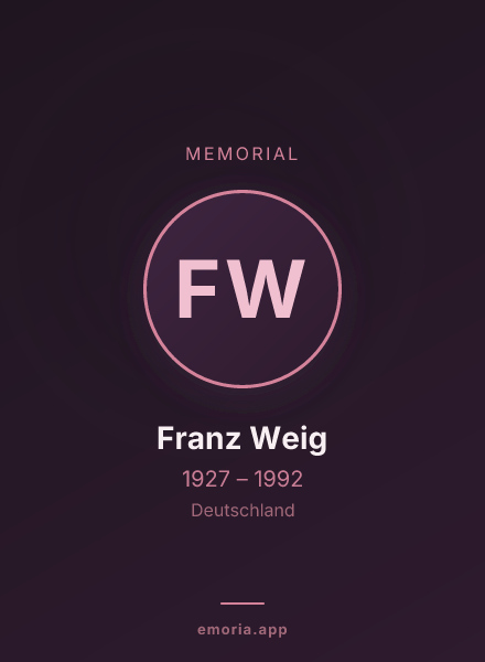 Memorial portrait of Franz Weig