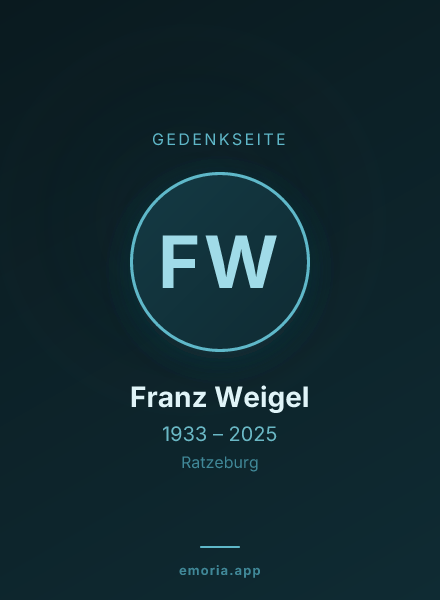 Gedenkportrait von Franz Weigel