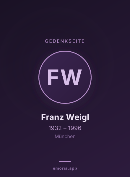 Gedenkportrait von Franz Weigl