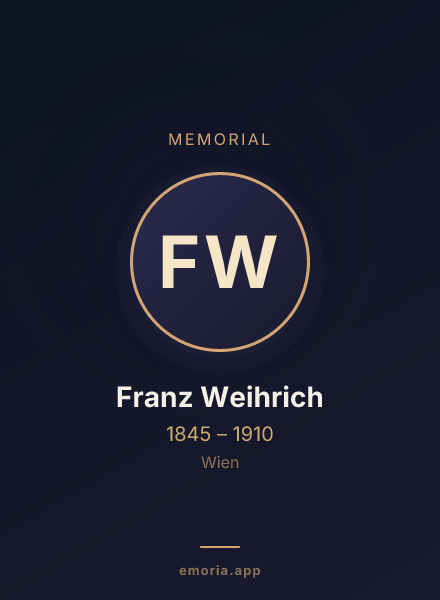 Memorial portrait of Franz Weihrich