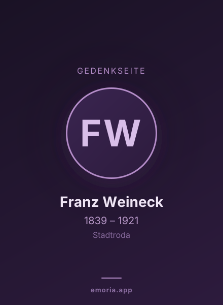 Gedenkportrait von Franz Weineck
