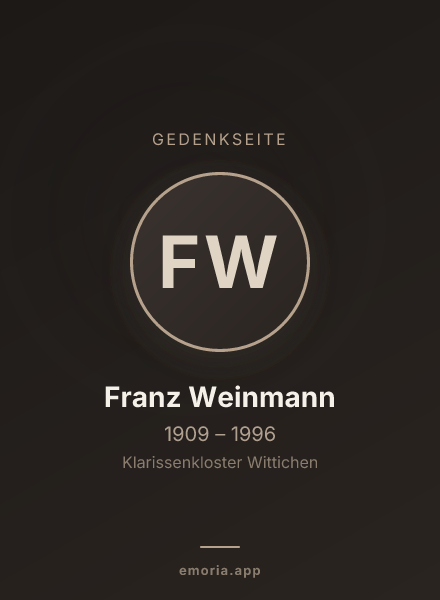 Gedenkportrait von Franz Weinmann